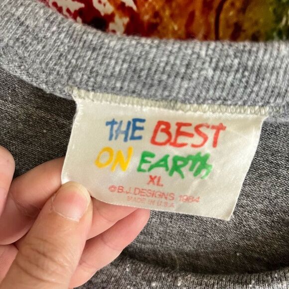 Vintage The Best On Earth "Best Grandpa" BJ Designs 1984 Tee T-Shirt USA XL - Picture 3 of 5